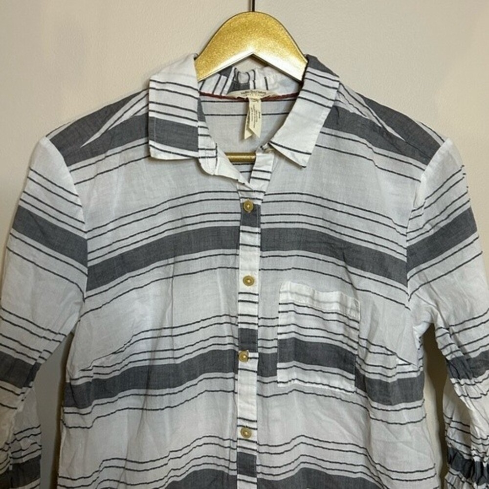 Matilda Jane x Joanna Gaines Striped Textured Button Down Shirt Size XS - Picture 3 of 6